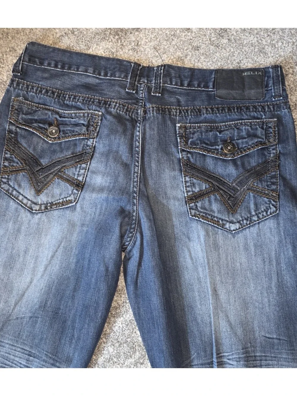 Helix Jeans Mens Size 36x30 Blue Loose Straight Denim Casual Comfort